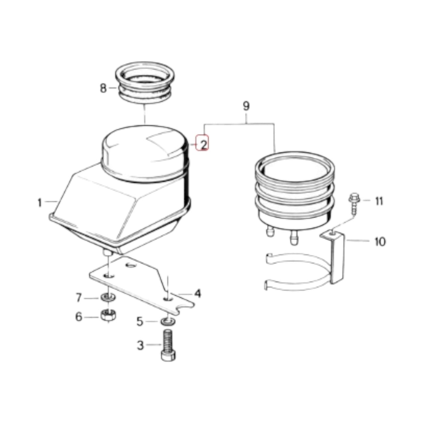 Cover rear brake fluid reservoir NEW BMW K1 K75 K100 K1100 34311457870