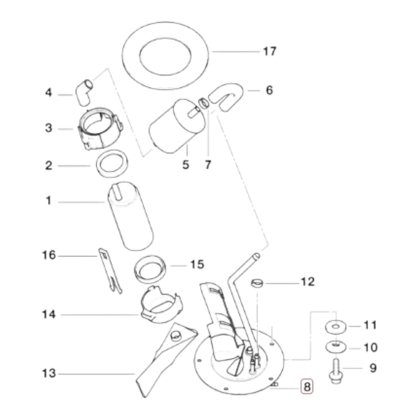 Fuel pump flange BMW K1200 RS NEW 16142305765