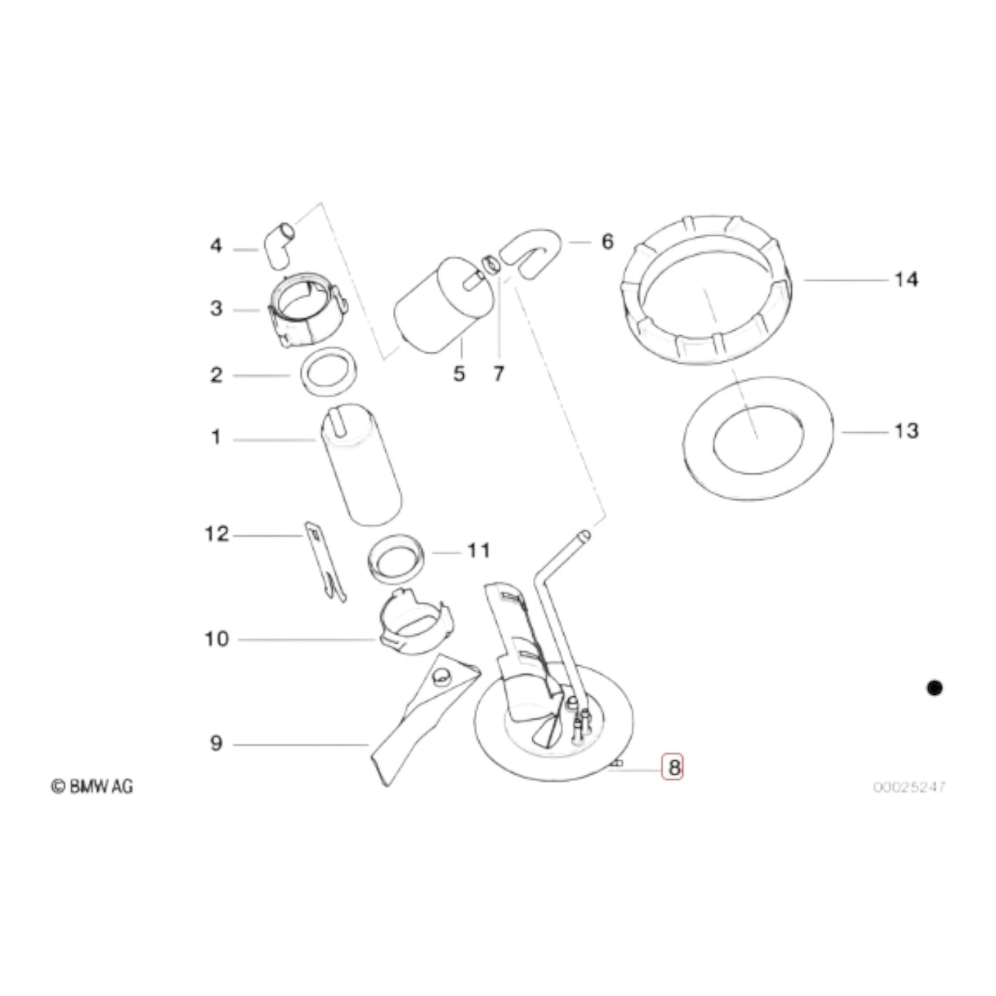 Fuel pump flange BMW K1200 RS / GT NEW 16142305978