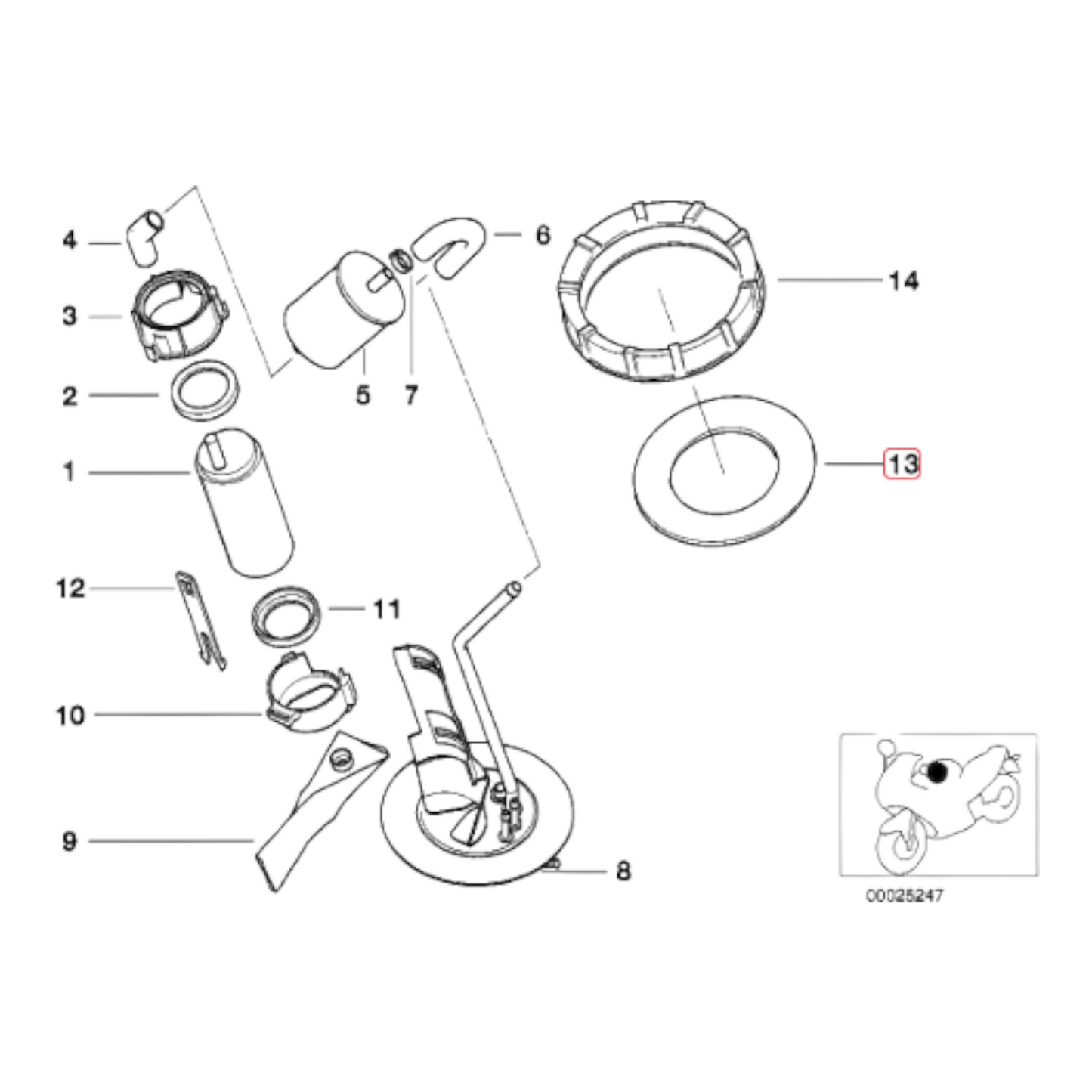 Fuel pump access gasket K1200 NEW 16142347285