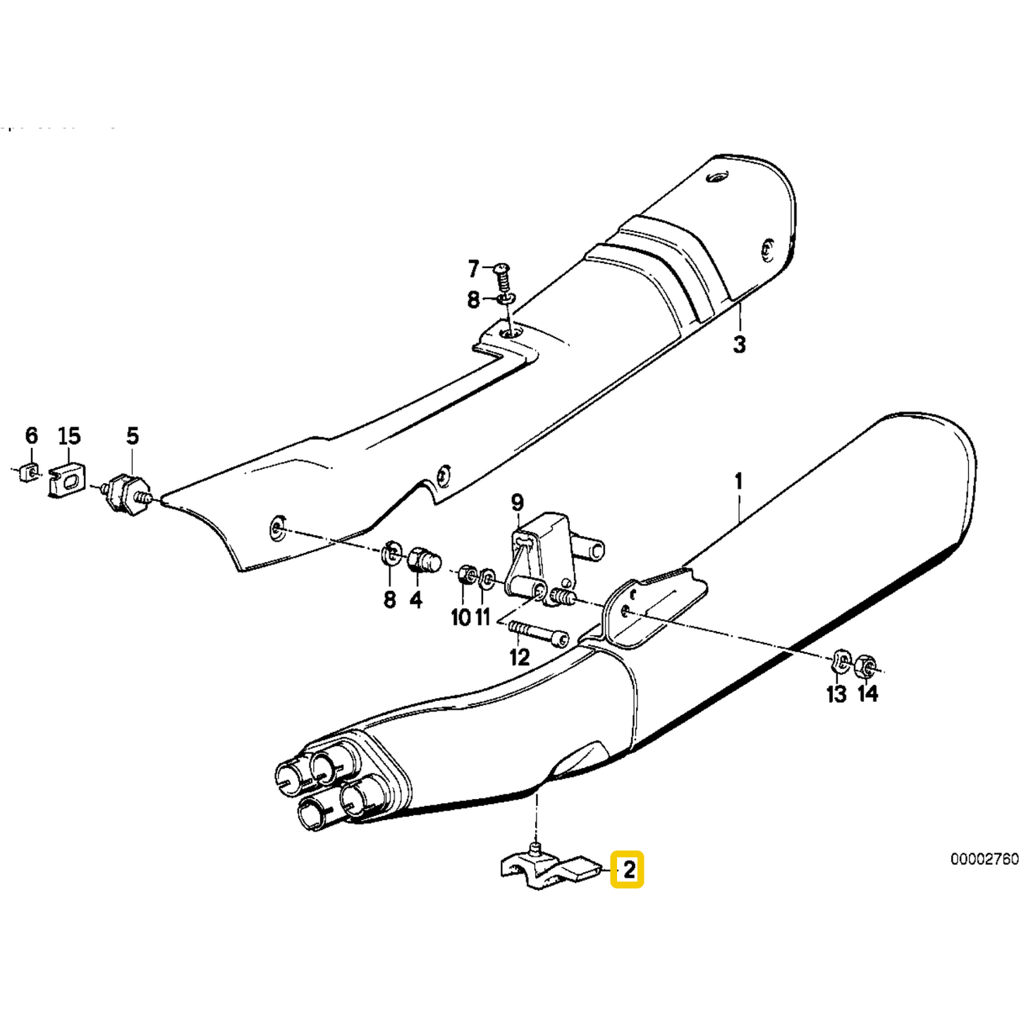 Silent block exhaust / sidestand BMW K1 K75 K100 K1100 NEW 18121451996