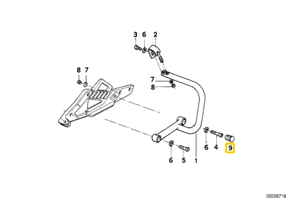 Centre stand rubber bung BMW K75 K100 NEW 46521236522