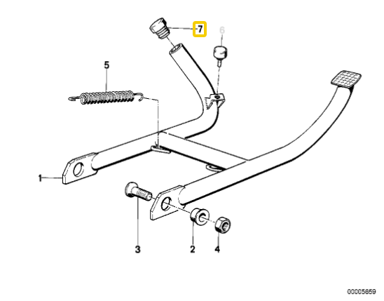 Centre stand rubber bung BMW K75 K100 NEW 46521236522